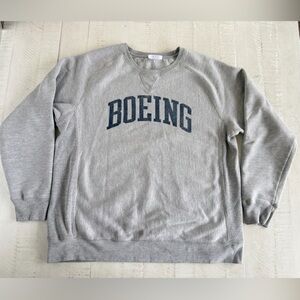 Vintage BOEING Spell Out Gray Women’s Sweatshirt Size XL